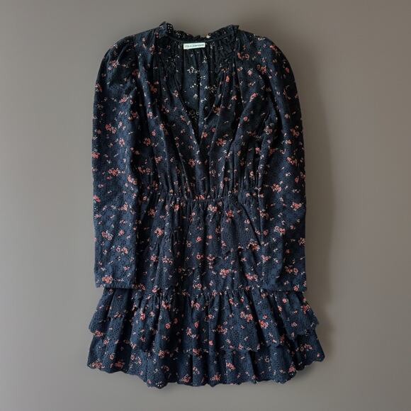 Ulla Johnson Josette Dress Women's 0 Black Floral Glam Boho - Picture 1 of 9